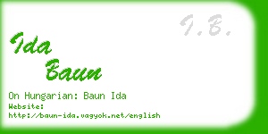 ida baun business card